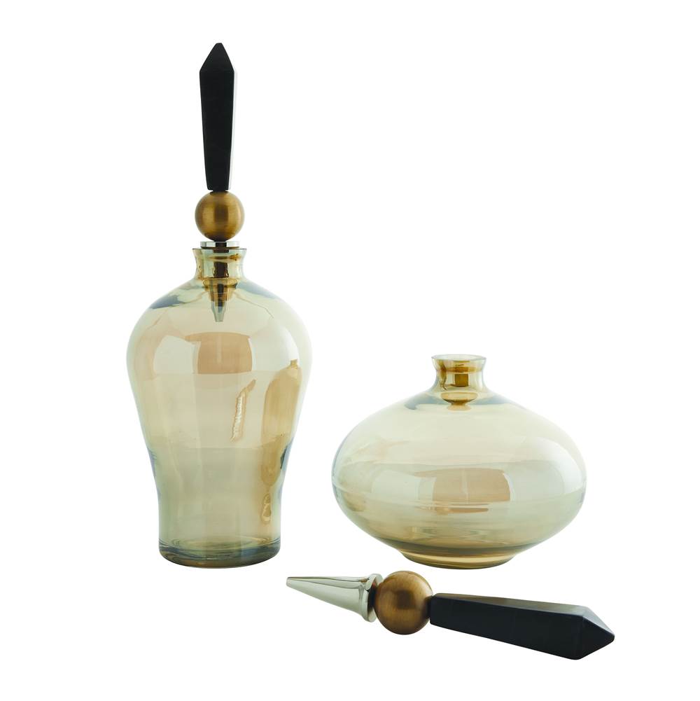 Arteriors Home Amber Luster Glass/Black Marble/Antique Brass