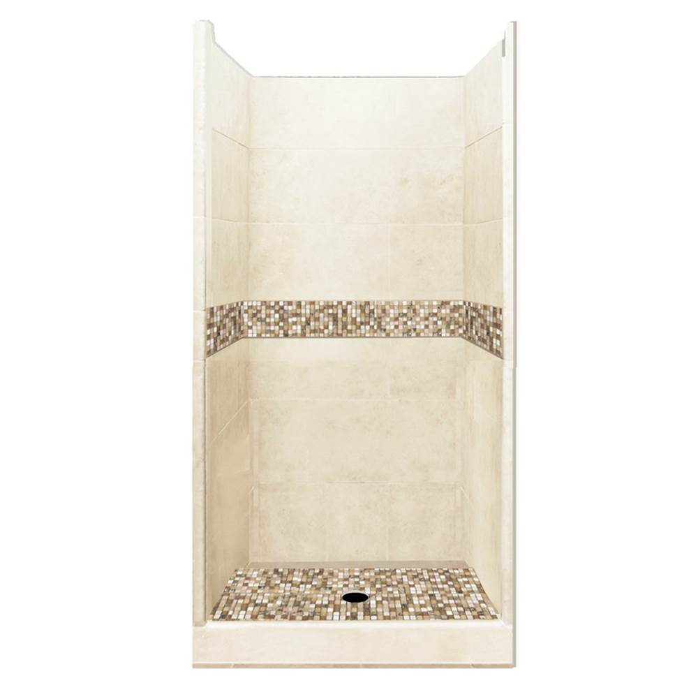 American Bath Factory 38 x 38 x 80 Roma Basic Alcove Shower Kit in Desert Sand with No Finish