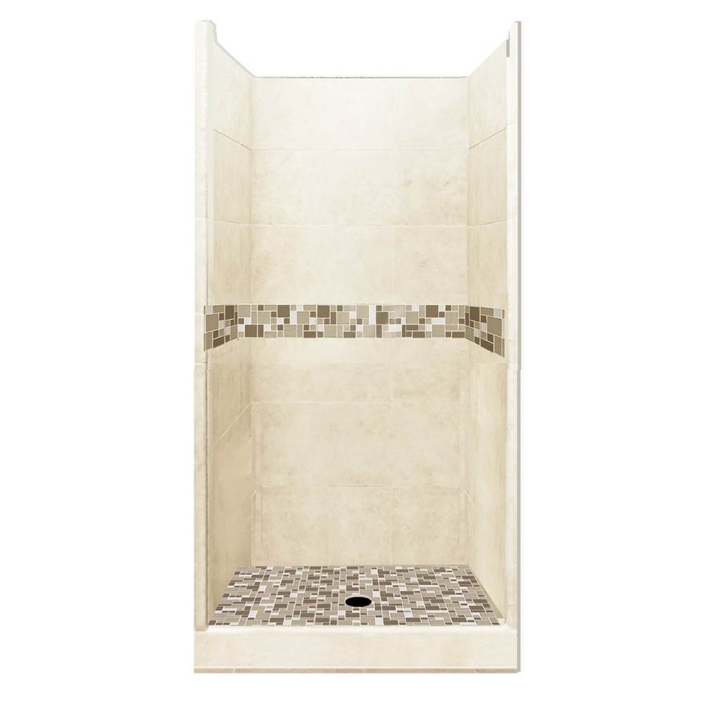 American Bath Factory 42 x 42 x 80 Tuscany Basic Alcove Shower Kit in Desert Sand with No Finish
