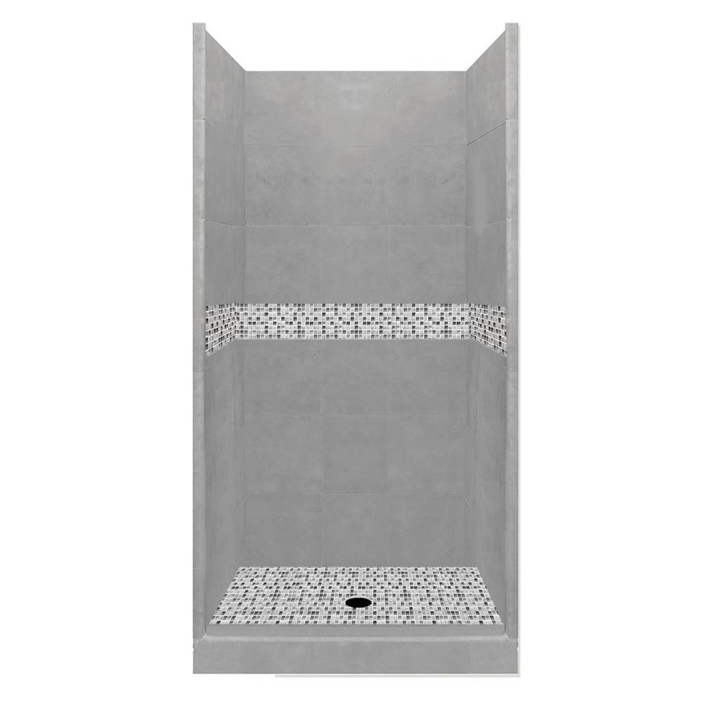 American Bath Factory 36 x 36 x 80 Del Mar Basic Alcove Shower Kit in Wet Cement with No Finish