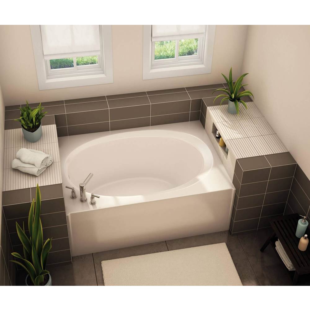 Aker OVA-4260 AcrylX Alcove Right-Hand Drain Homestead Bath in White