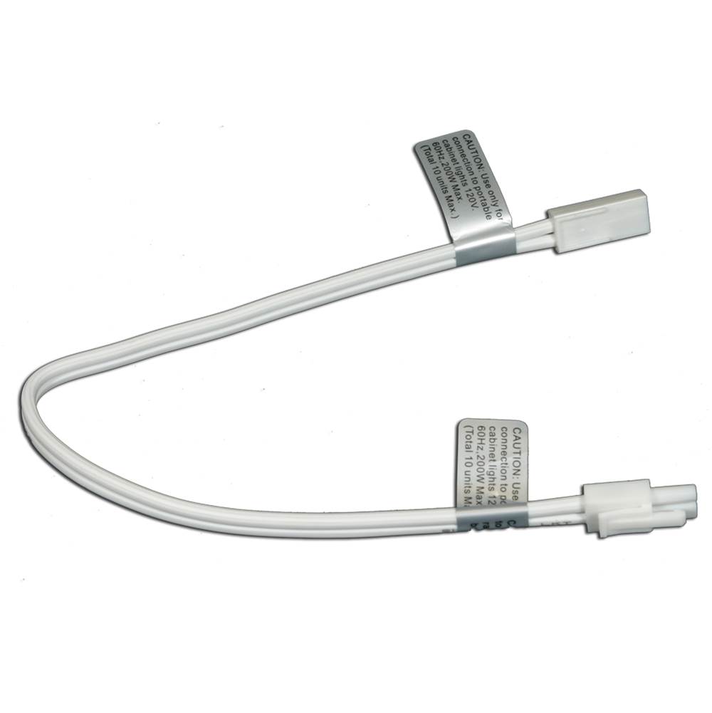 American Lighting 24'' LINKING EXT FOR 120V PUCK LIGHTS, cULus,WHITE WIRE,BULK PACK WHITE BOX