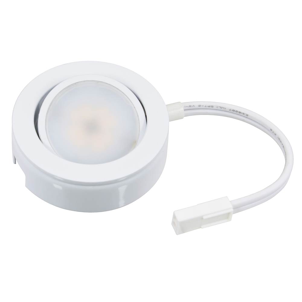American Lighting MVP LED Puck Light, 120 Volts, 4.3 Watts, 230 Lumens, White, Single Puck Kit with Roll Switch and 6 Foor Power Cord