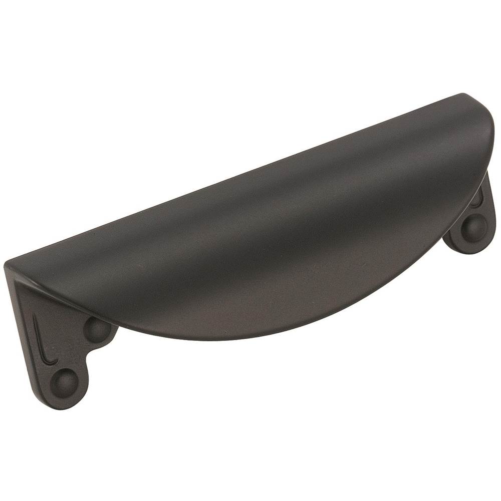 Amerock Inspirations 3 in (76 mm) Center-to-Center Flat Black Cabinet Cup Pull