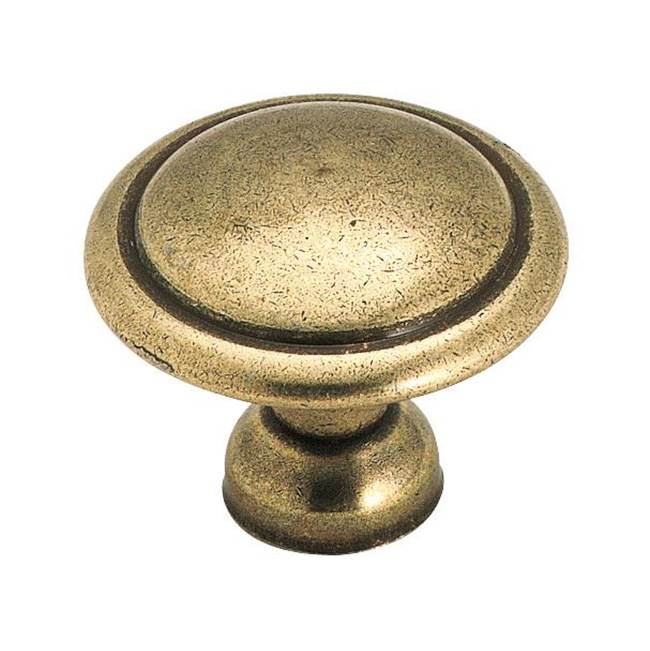 Amerock Allison Value 1-3/8 in (35 mm) Diameter Light Antique Brass Cabinet Knob