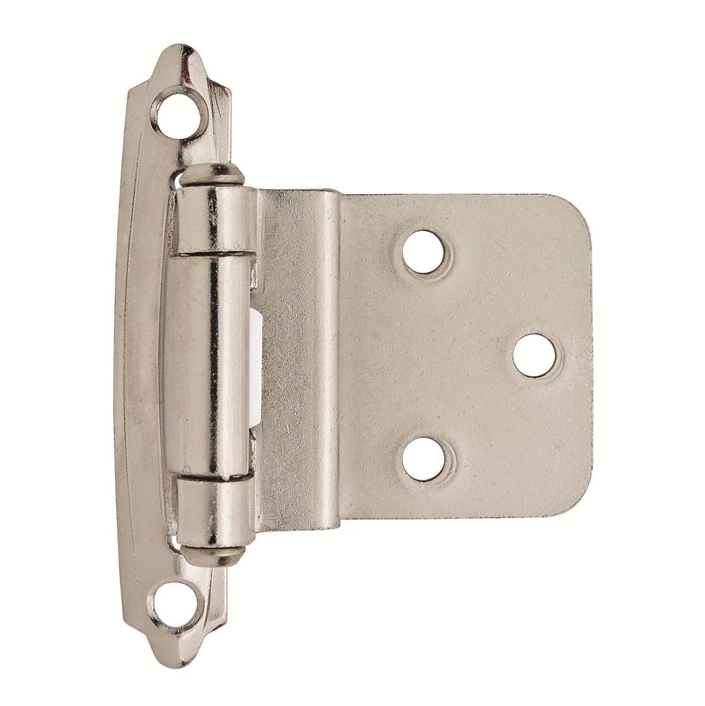 Amerock 3/8in (10 mm) Inset Self-Closing, Face Mount Polished Chrome Hinge - 2 Pack