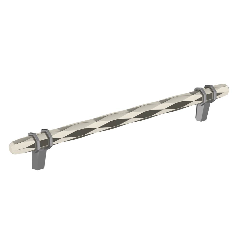 Amerock London 8 in (203 mm) Center-to-Center Polished Nickel/Black Chrome Cabinet Pull