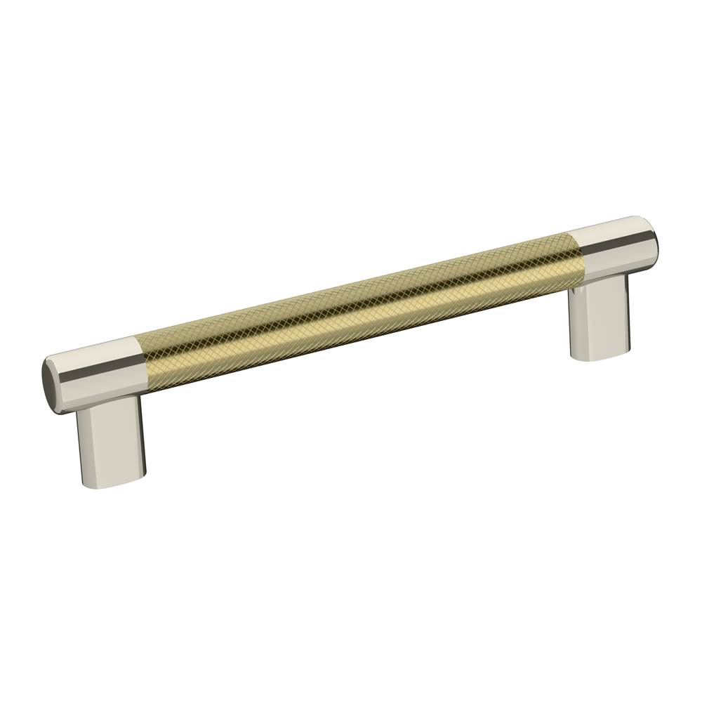 Amerock Esquire 6-5/16 in (160 mm) Center-to-Center Polished Nickel/Golden Champagne Cabinet Pull