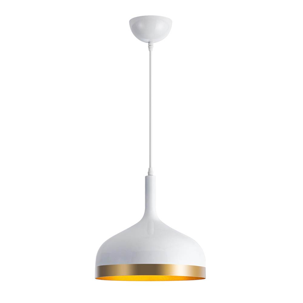 Artcraft Dash Collection 1-Light Pendant, White and Gold