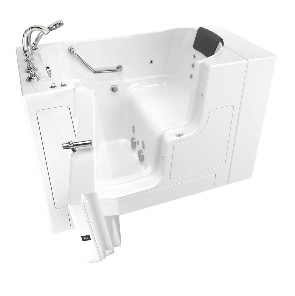 American Standard Gelcoat Premium Series 30 x 52 -Inch Walk-in Tub With Whirlpool System - Left-Hand Drain With Faucet