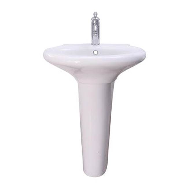 Barclay Collins Pedestal with 1 Hole,Overflow, White