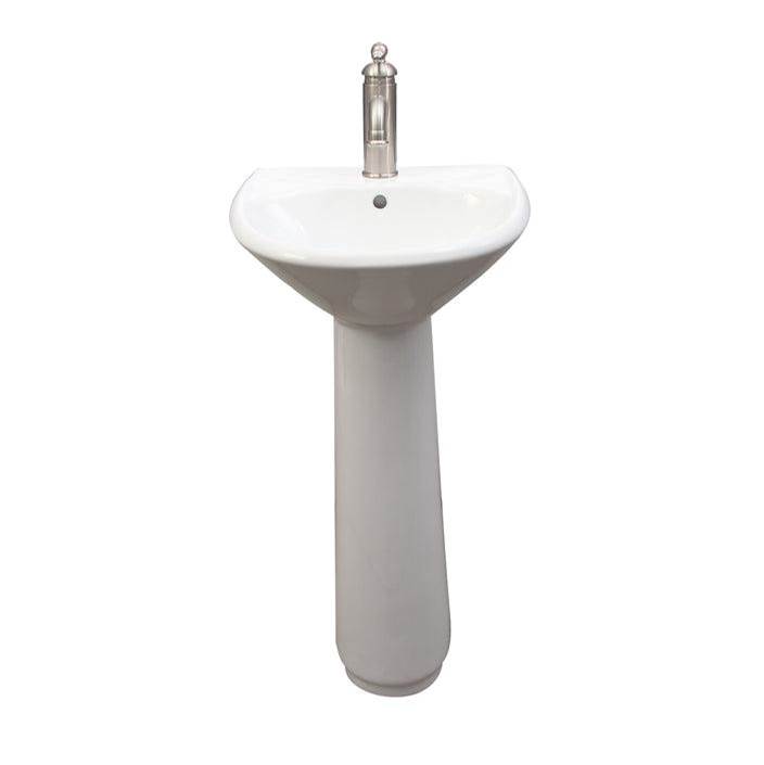 Barclay Gair Pedestal Lavatory1 Faucet Hole,White