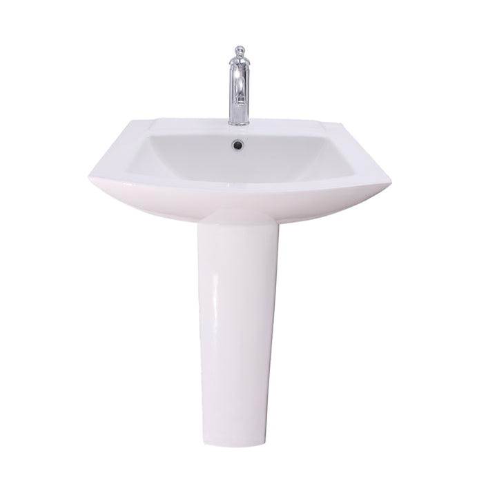 Barclay Burke Pedestal for 4'' ccHole, Overflow, White