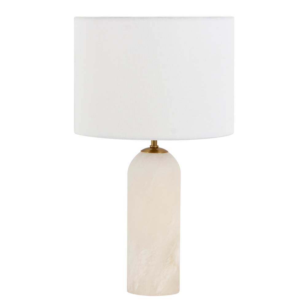 Beacon Lighting Beacon Lighting Firma 2 Light Table Lamp in Alabaster with White Linen Shade