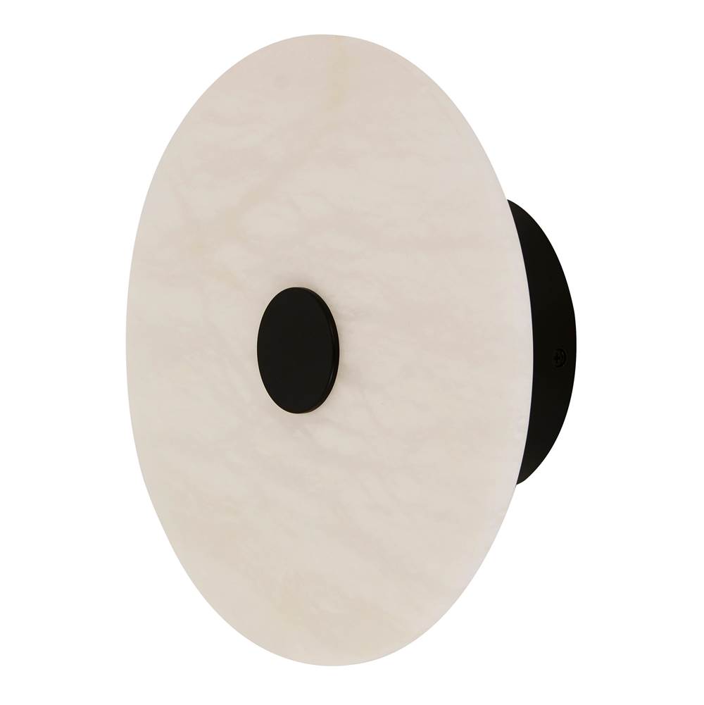 Beacon Lighting Beacon Lighting Osten LED Colour Switching Wall Bracket with Alabaster Shade and Black Detail