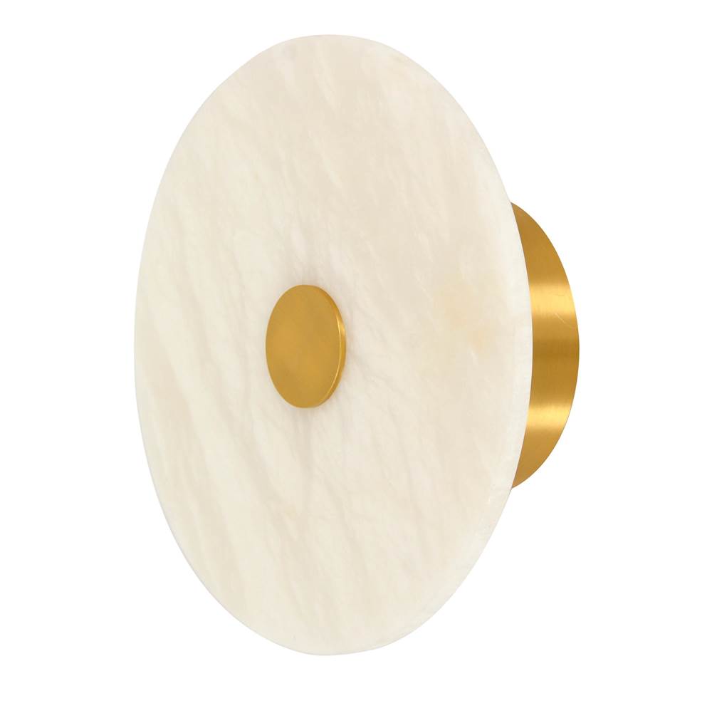 Beacon Lighting Beacon Lighting Osten LED Colour Switching Wall Bracket with Alabaster Shade and Brass Detail