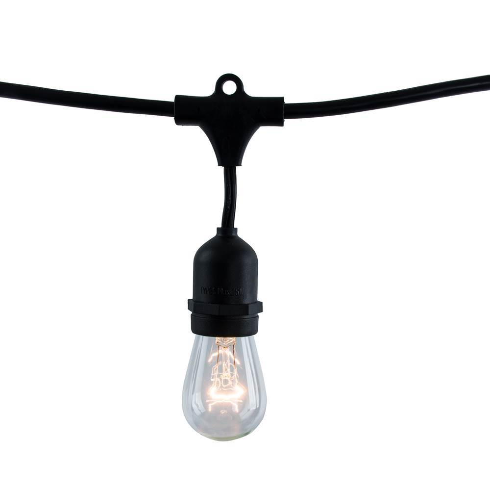 Bulbrite 14'' String Light 10 Sockets Kit Black W/11W S14 Clear 130V E26 Lamps