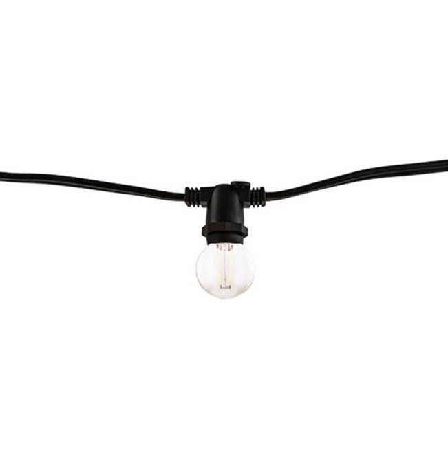 Bulbrite Dimmable String Light - Black - Bulbs Included: 4.5W G16 Clear LED (10pcs) E12 base 2700 120 volt LED lamp