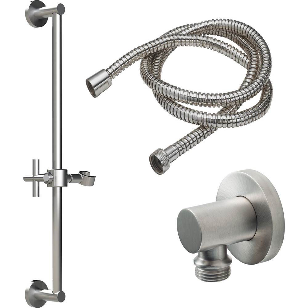 California Faucets Slide Bar Handshower Kit - Cross Handle with Round Base