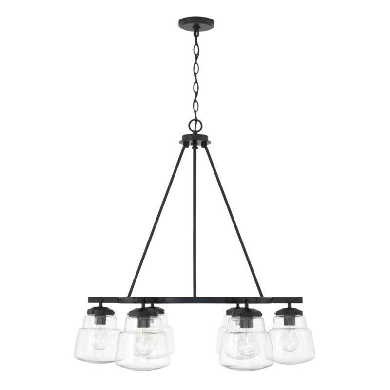 Capital Lighting Dillon 6-Light Chandelier in Matte Black with Clear Glass