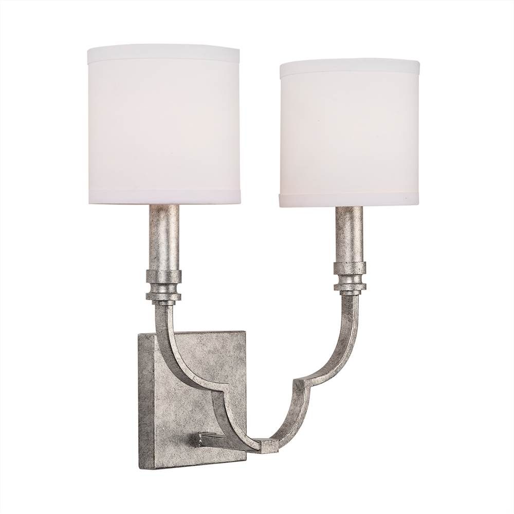 Capital Lighting 2 Candle Arm Sconce with White Shades