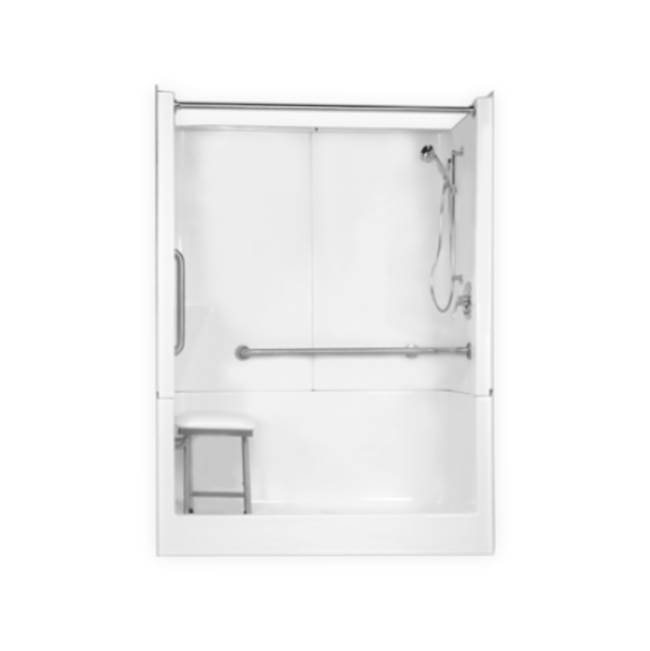 Clarion Bathware 60'' 3-Piece Shower W/ 7'' Threshold - Left Or Right Hand Drain