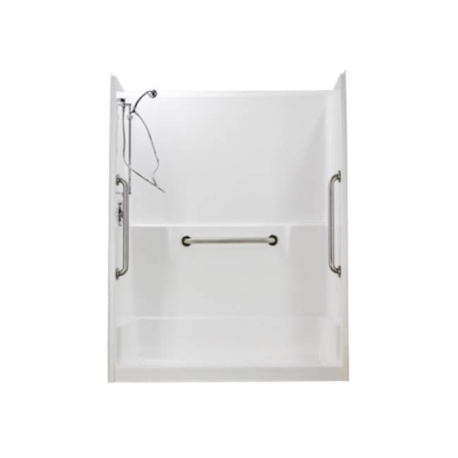 Clarion Bathware 60'' Convertible Shower W/ 4'' Threshold - Rear Center Drain
