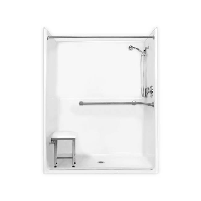 Clarion Bathware 60'' Barrier-Free Shower W/ 2'' Threshold - Center Drain