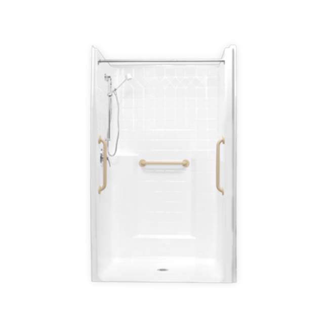 Clarion Bathware 48'' (50'' Overall) Tiled Barrier-Free Shower W/Return Flange And 3/4'' Threshold - Center Drain