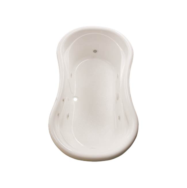 Clarion Bathware 72'' Hourglass Shaped Drop-In Tub - Center Drain