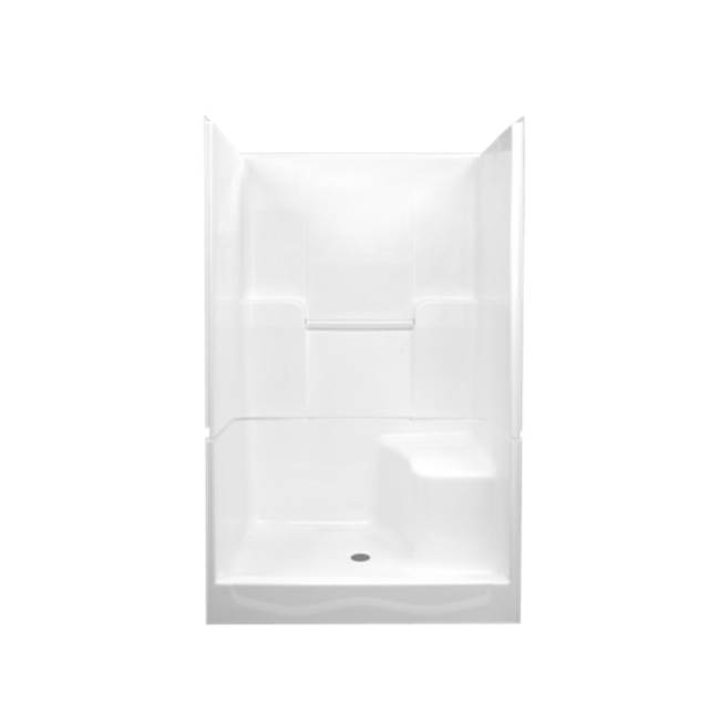 Clarion Bathware 48'' 2-Piece Shower W/ 6'' Threshold And Molded Seat - Center Drain