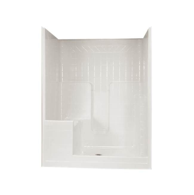 Clarion Bathware 60'' Tiled Shower W/ 8 1/2'' Threshold - Center Drain