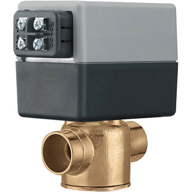 Caleffi Z-One 2-Way valve body, Normally Closed Actuator terminal block with Switch, 24V, 3/4'', Sweat, 7.5Cv, 20 PSI Differential