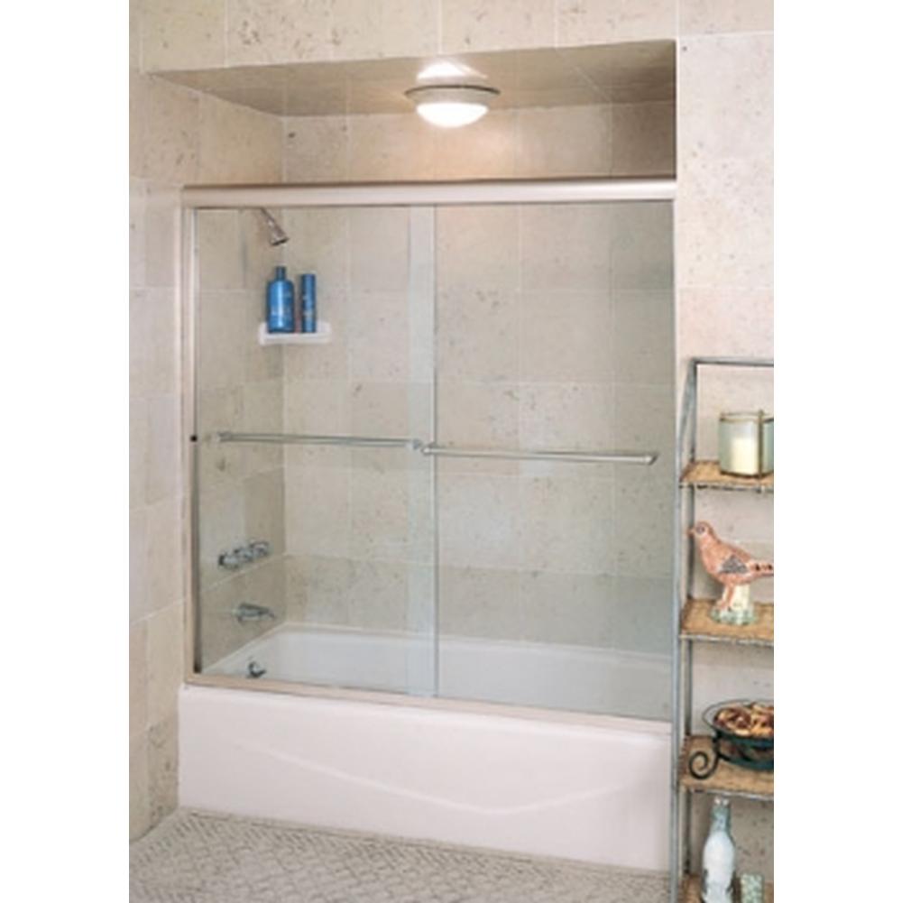 Century Bathworks CT-5 Tub Enclosure, Satin Nickel Aluminum, Clear Glass, Traditional Towel Bar Upgrad