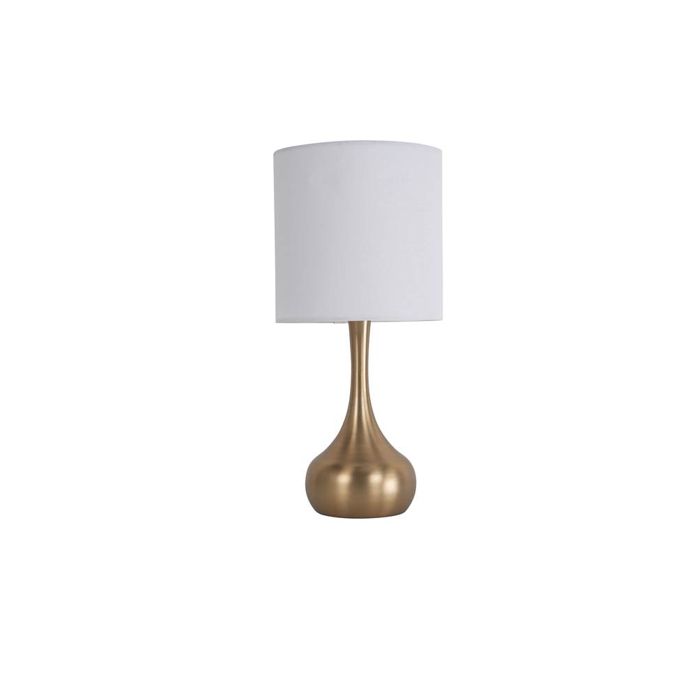 Craftmade Accent Table Lamp 1 Light Satin Brass Metal Base with Shade, Indoor