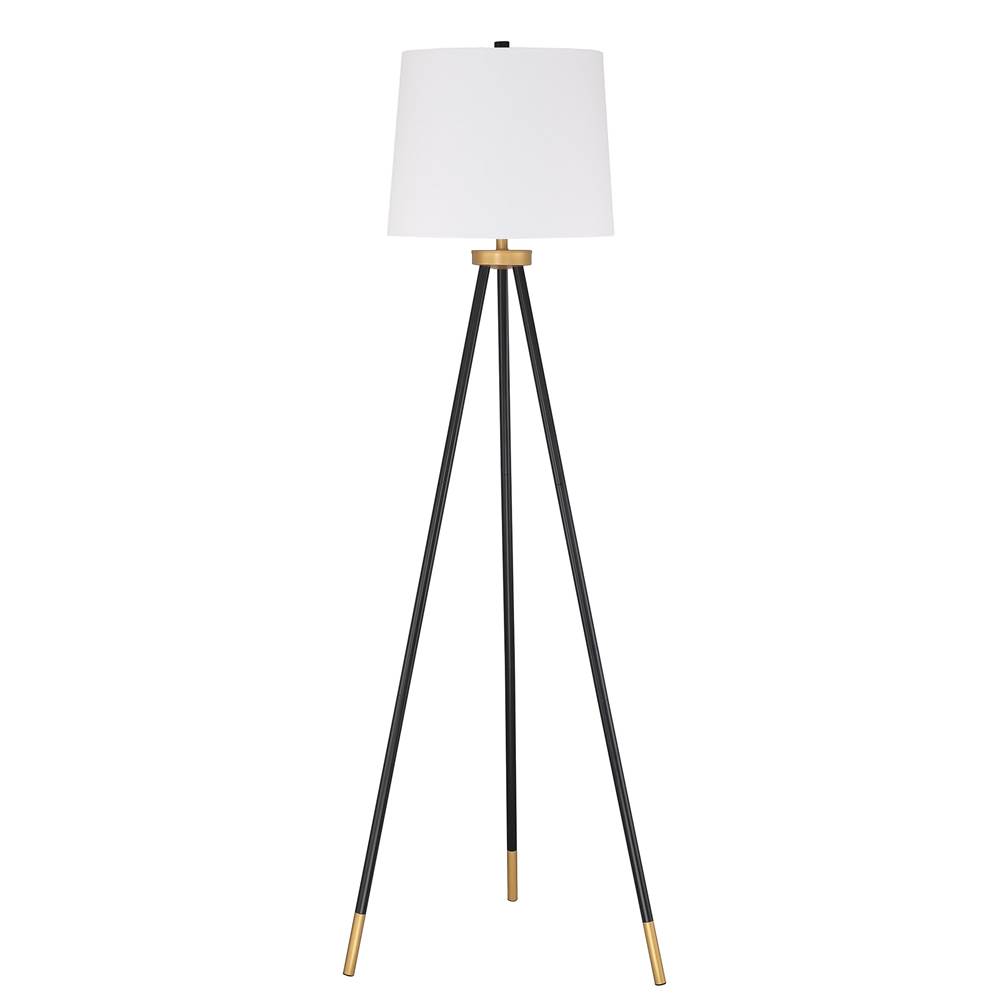 Craftmade Floor Lamp 1 Light Tripod with Shade, Painted Black and Gold, Indoor