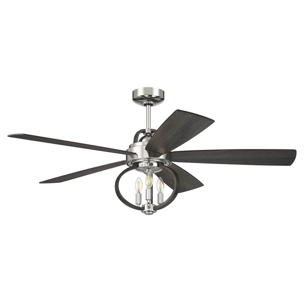 Craftmade 52'' Reese Smart Ceiling Fan with Integrated Light Kit in Polished Nickel