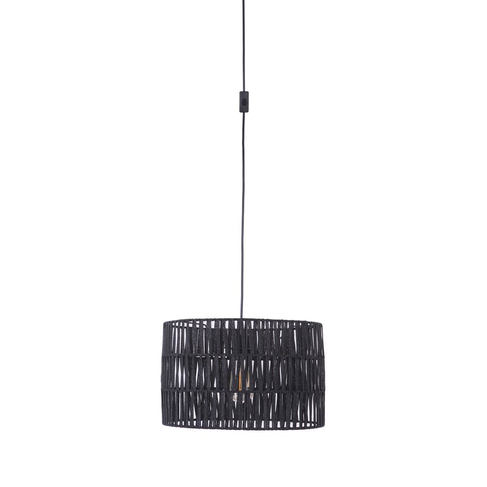 Craftmade 1 Light Paper Shade Swag Pendant in Flat Black