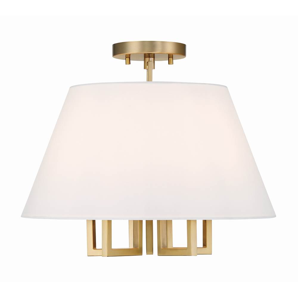 Crystorama Libby Langdon for Crystorama Westwood 5 Light Vibrant Gold Ceiling Mount
