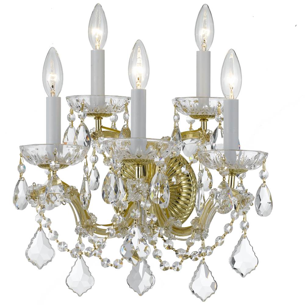 Crystorama Maria Theresa 5 Light Swarovski Strass Crystal Gold Sconce