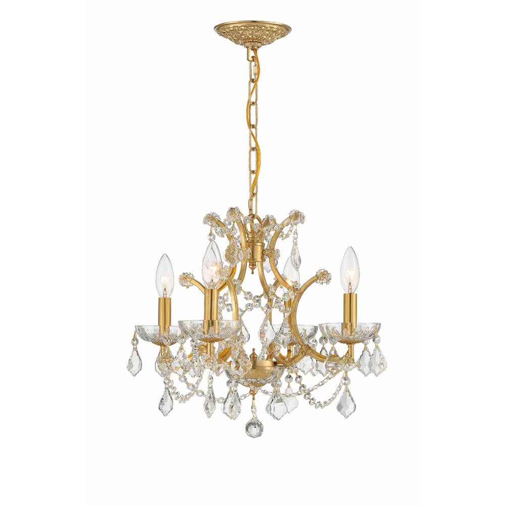 Crystorama Filmore 4 Light Spectra Crystal Antique Gold Mini Chandelier