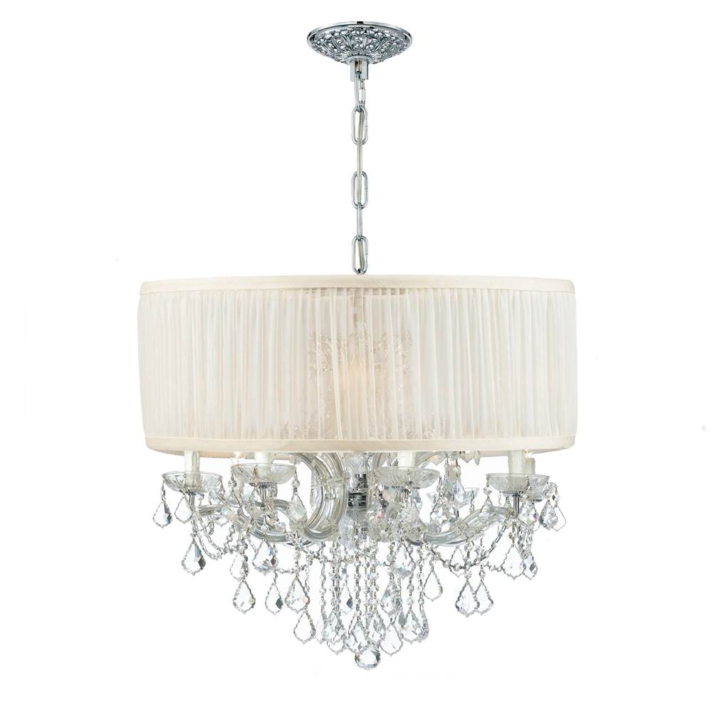 Crystorama Brentwood 12 Light Spectra Crystal Drum Shade Polished Chrome Chandelier