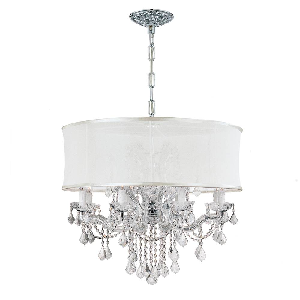 Crystorama Brentwood 12 Light Spectra Crystal Drum Shade Polished Chrome Chandelier