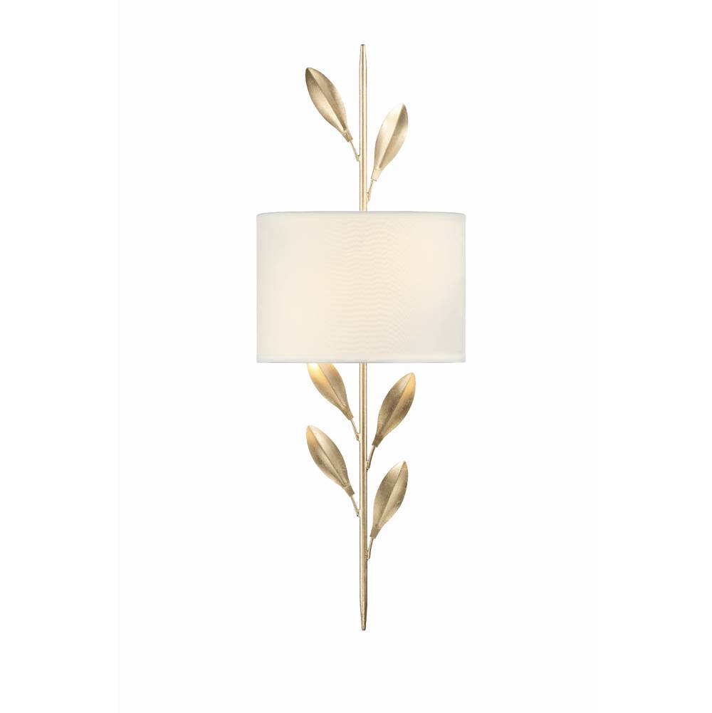 Crystorama Broche 2 Light Antique Gold Sconce