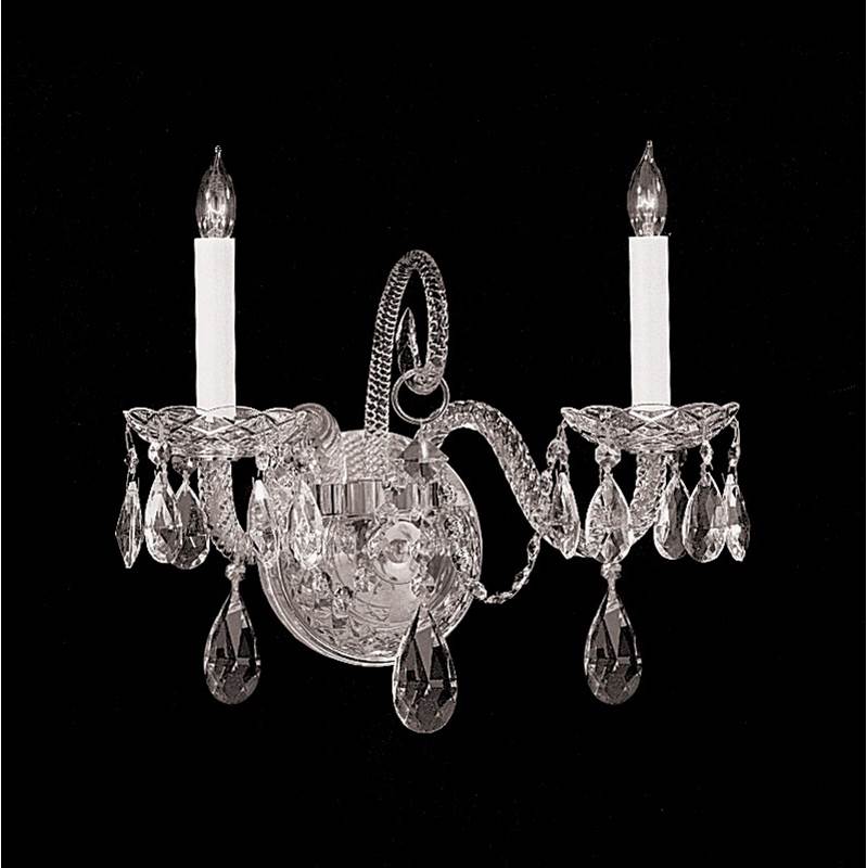 Crystorama Traditional Crystal 2 Light Spectra Crystal Polished Chrome Sconce
