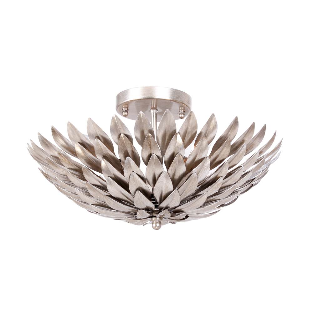 Crystorama Broche 4 Light Antique Silver Ceiling Mount