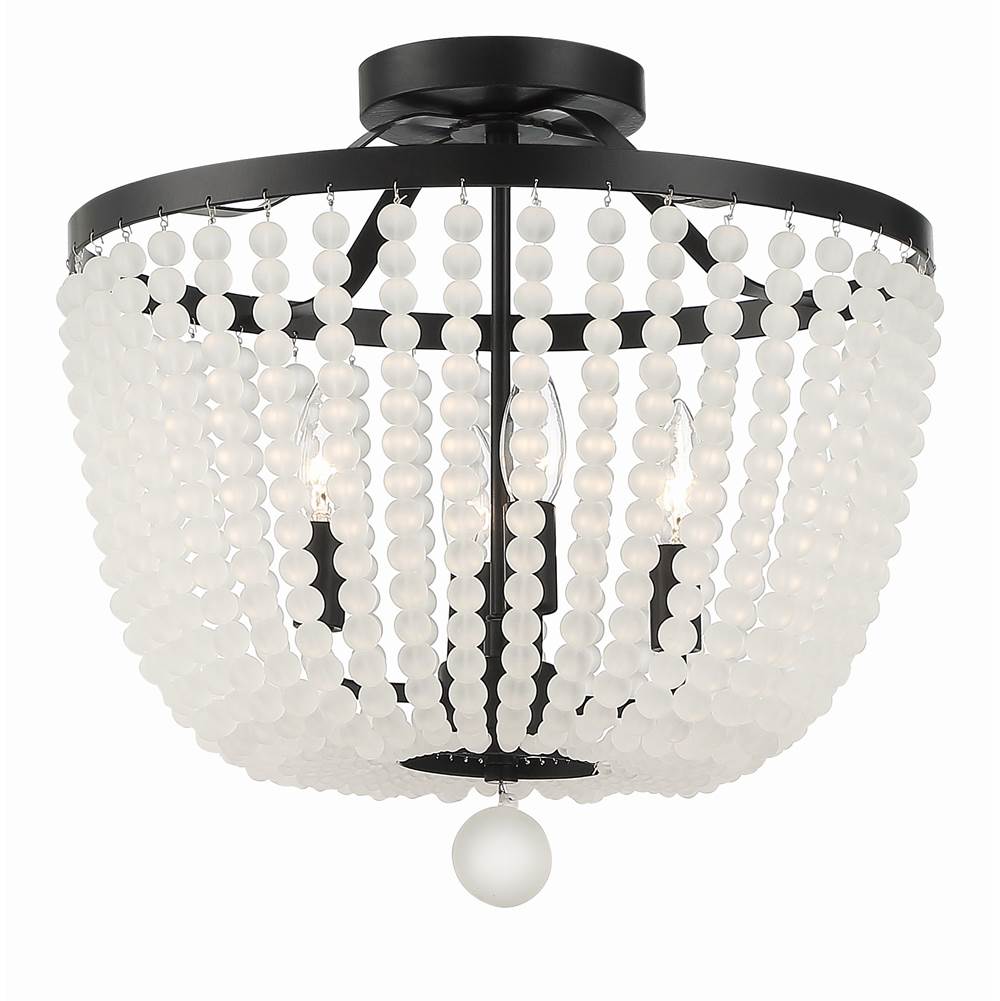 Crystorama Rylee 4 Light Matte Black Frosted Beads Ceiling Mount
