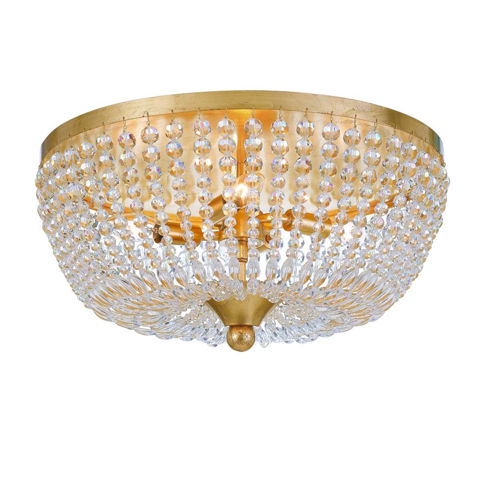 Crystorama Rylee 4 Light Antique Gold Ceiling Mount