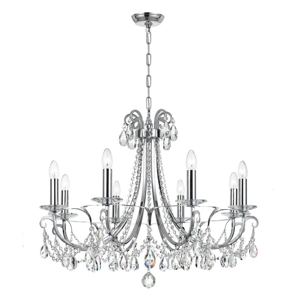 Crystorama Othello 8 Light Spectra Crystal Polished Chrome Chandelier