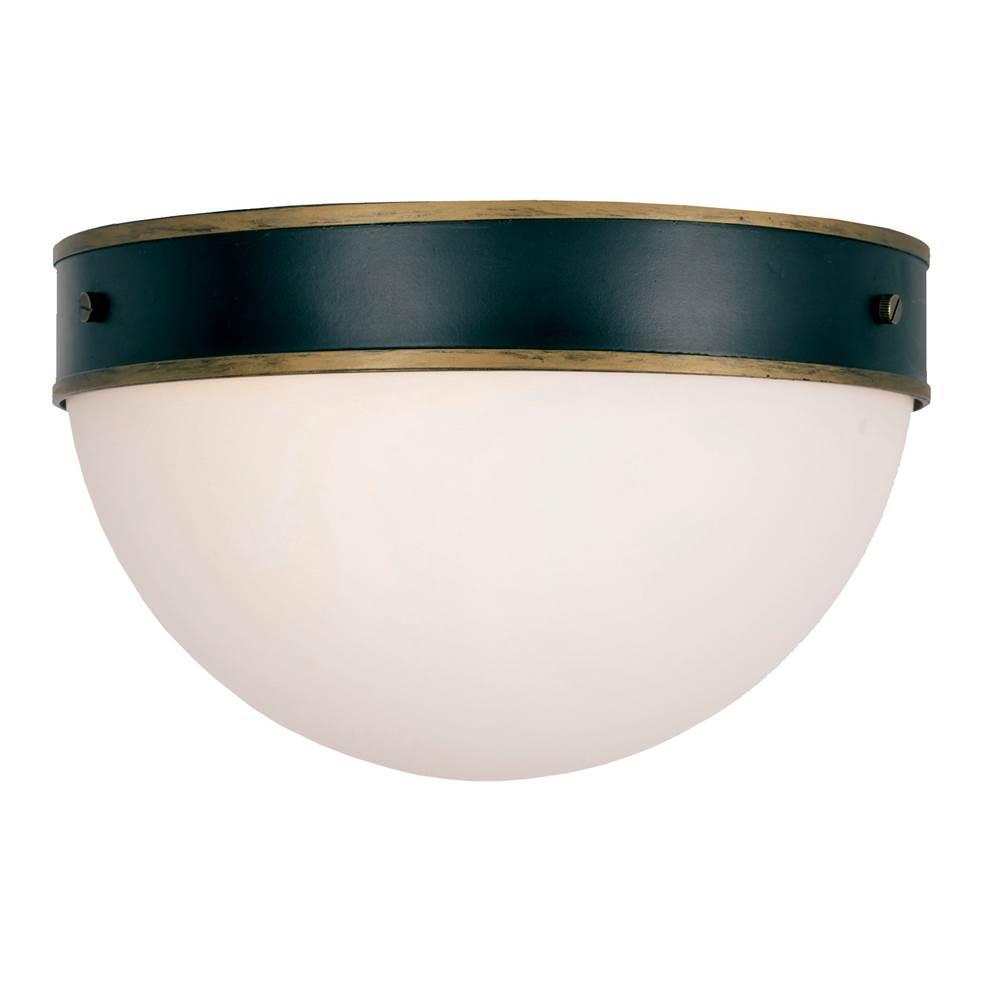 Crystorama Brian Patrick Flynn for Crystorama Capsule 2 Light Matte Black  plus  Textured Gold Outdoor Ceiling Mount